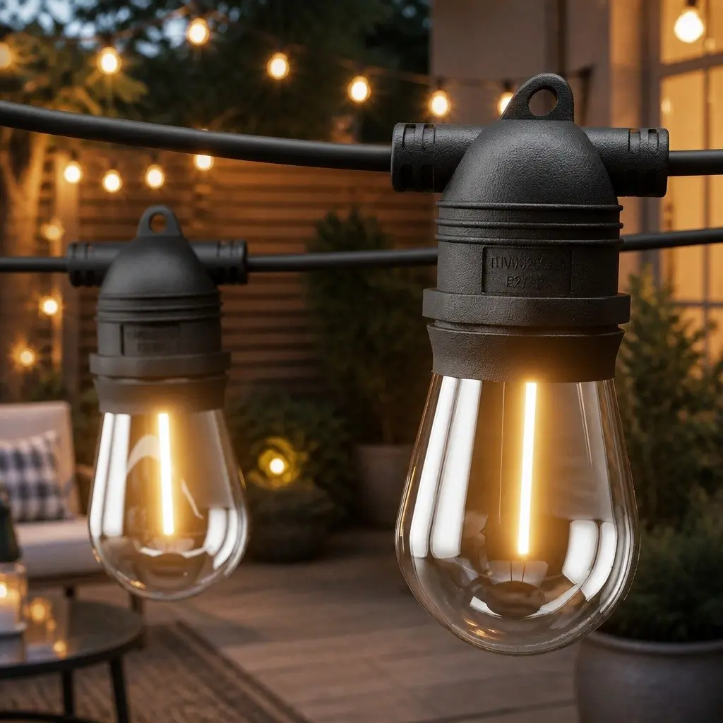 Festoon Lights Warm White 46m String Lights Indoor Outdoor Party Garden