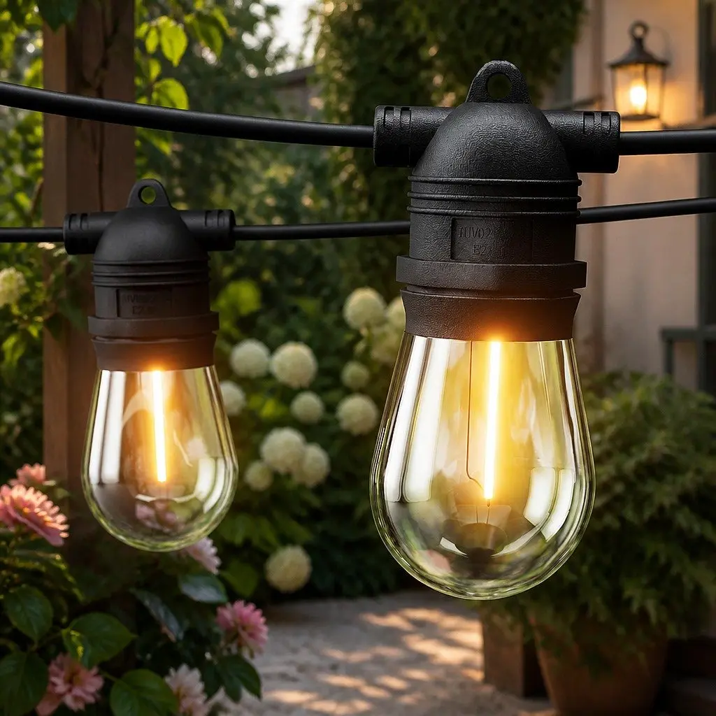 Festoon String Lights Warm White 55m Outdoor Christmas Party Decor