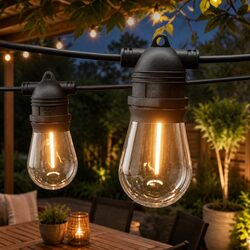 73m Festoon Lights String Lights Warm White 80 Bulbs Outdoor Indoor Party Garden