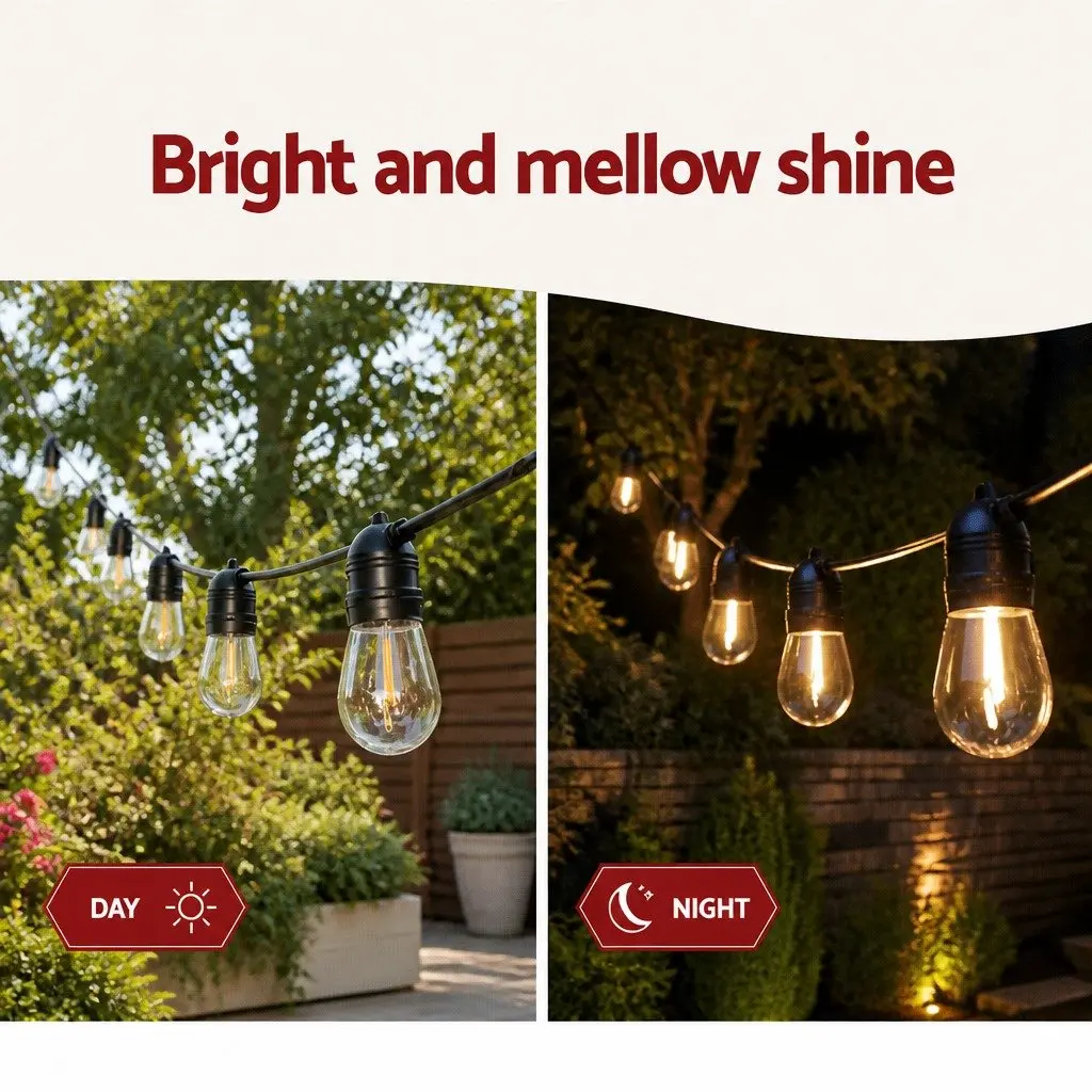 Festoon Lights Warm White 73m String Lights 80 Bulbs Indoor Outdoor Party Garden