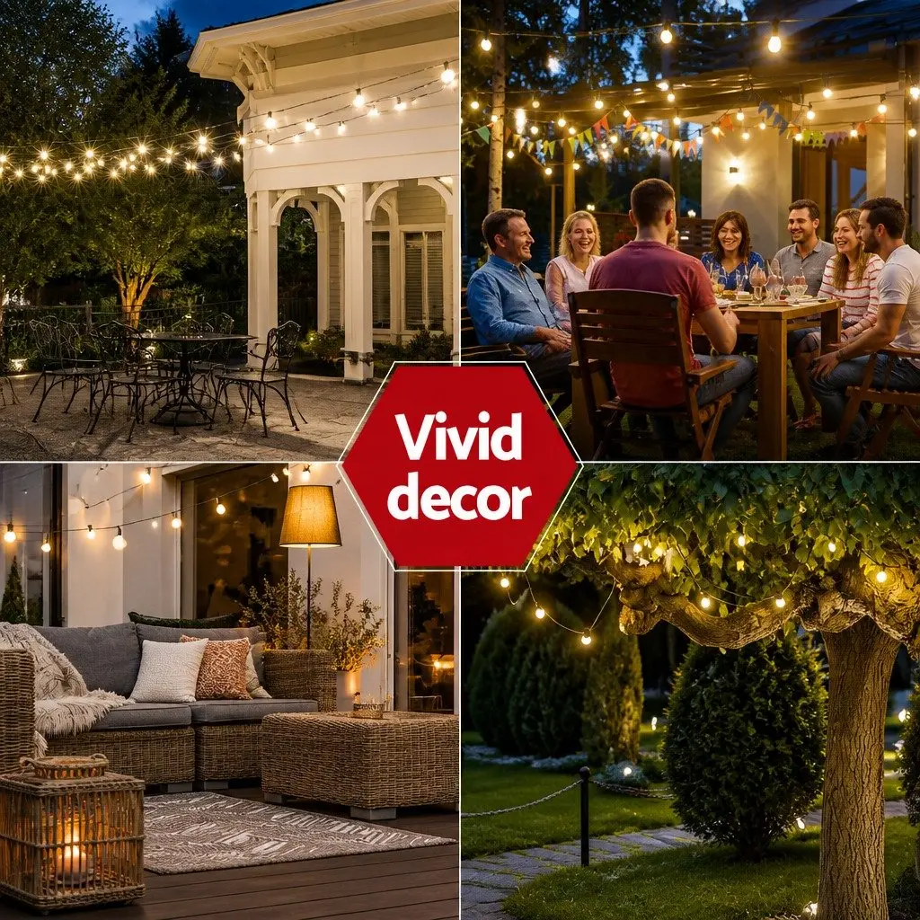 Solar Festoon Lights 95m Outdoor LED String Light Warm White Christmas Party