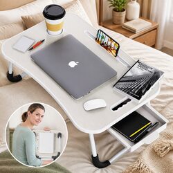 Laptop Bed Desk Foldable Portable Writing Table Storage Space Adults Kids Home
