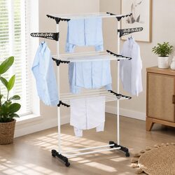 Folding Clothes Drying Rack 3 Tier Laundry Stand Indoor Outdoor Home Portable