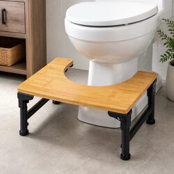 Toilet Stool Foldable Adjustable Height Non-Slip Bathroom Potty Training Squat
