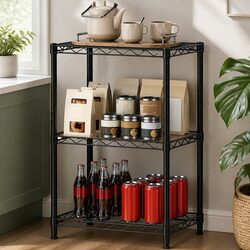 3-Tier Metal Storage Shelves Wire Rack Organizer Kitchen Pantry Bathroom Laundry