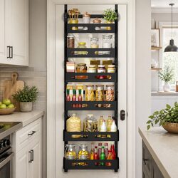 Over the Door Organizer 6 Tier Adjustable Metal Pantry Storage Rack Hanging