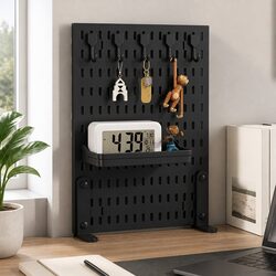 Desk Pegboard Organizer Kit with Hooks Tray Mount Office Gaming Workspace