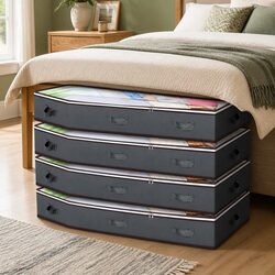 4 Pack Underbed Storage Bins 90L Large Capacity Containers Blankets Comforters