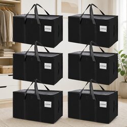 Large Moving Storage Bags 6-Pack with Zippers Handles Foldable Organization