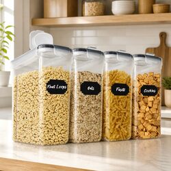 Airtight Cereal Storage Containers Food Dispensers Pouring Lids Pantry Kitchen