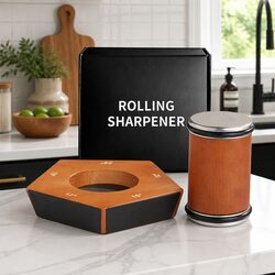 Rolling Knife Sharpener Kit 5 Magnetic Angles 12-22° Chef Home Kitchen Precision