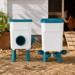 Automatic Chicken Feeder Waterer Set 8KG Food 7L Water Capacity Poultry Coop