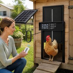 Automatic Chicken Coop Door Solar Powered Timer Light Sensor Remote Control