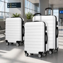 3-Piece Luggage Set 20 24 28 Inch Hard Shell Spinner Trolley TSA Lock Travel
