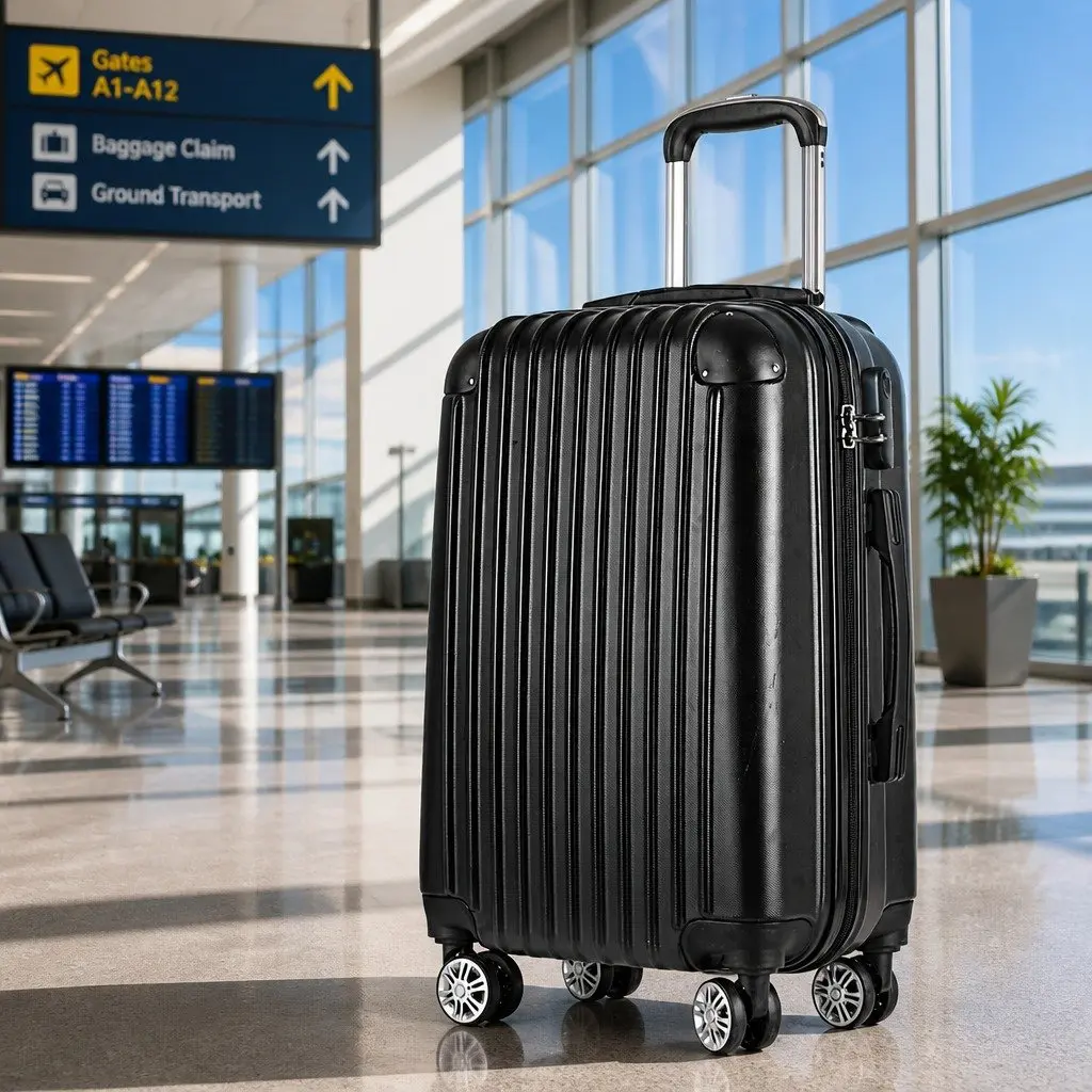 24 Inch Hard Shell Luggage Suitcase with TSA Lock Spinner Wheels Black