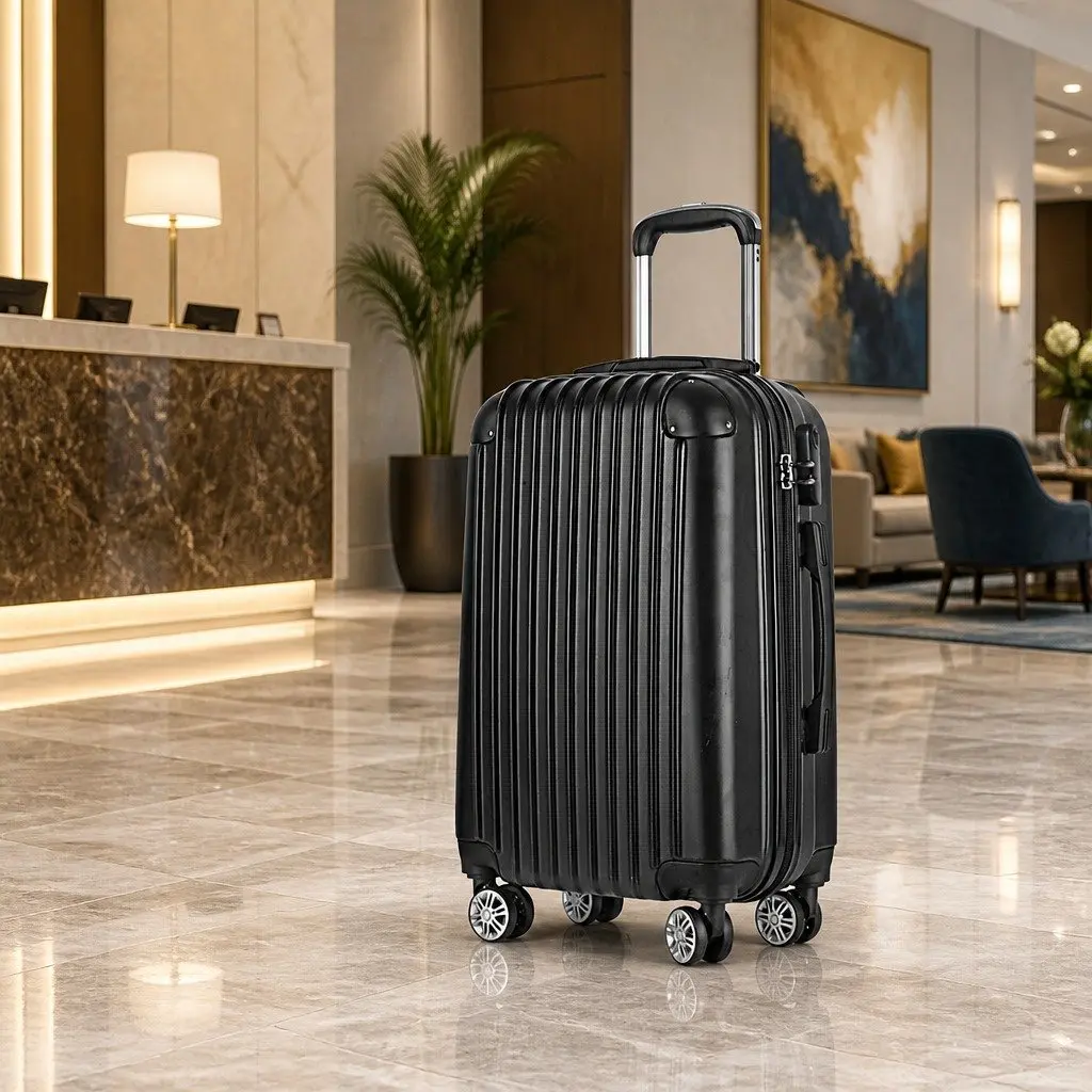 Hard Shell Luggage 28 Inch Black Carry On Suitcase with TSA Lock and Spinner Wheels