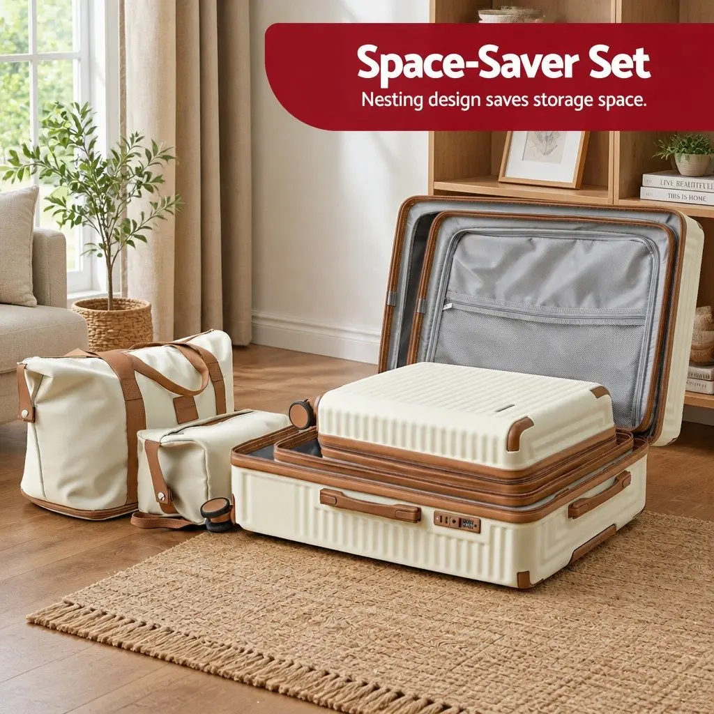 5pcs Luggage Suitcase Set Hard Shell Trolley Travel Case TSA Lock Lightweight