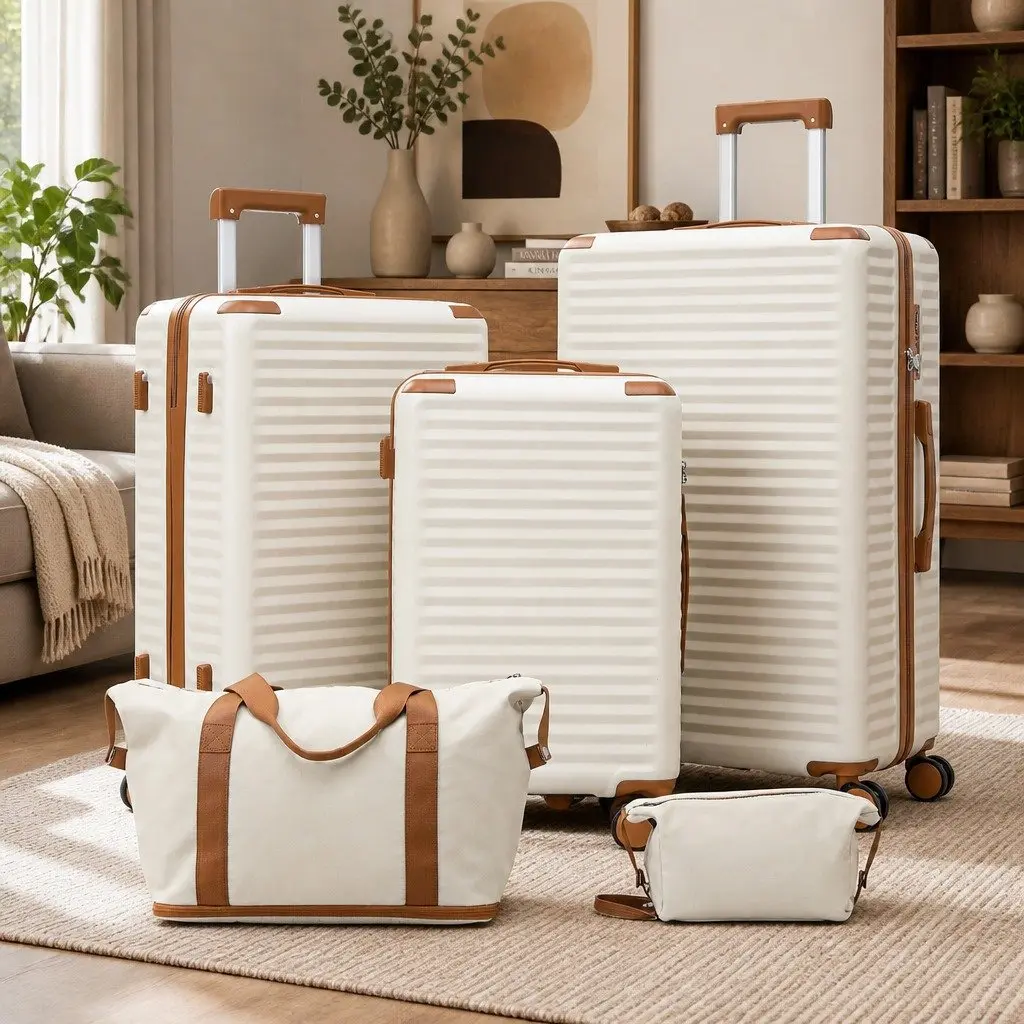 5pcs Luggage Suitcase Set Hard Shell Trolley Travel Case TSA Lock Lightweight