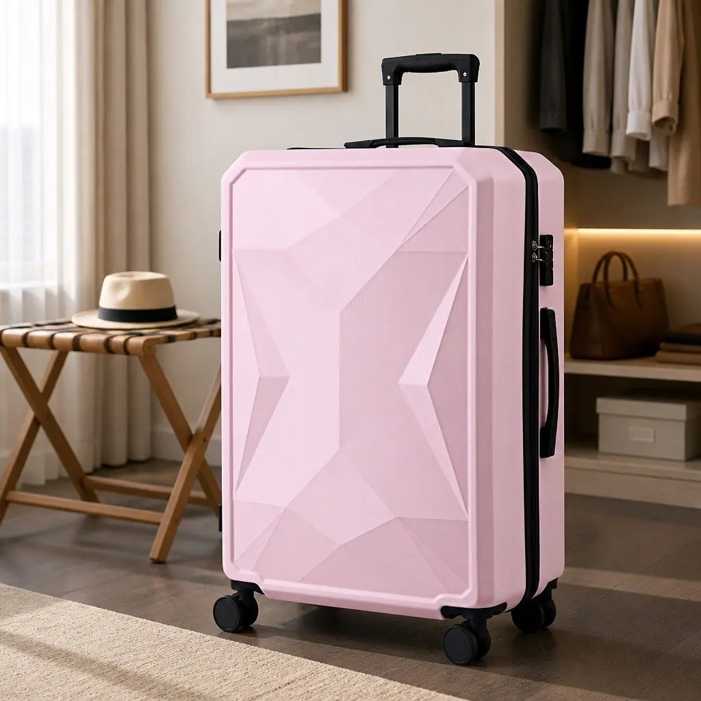 Hardshell Luggage Suitcase 28" Lightweight Pink Trolley with TSA Lock and Smooth Spinner Wheels