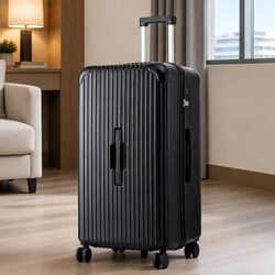 28 Inch Trunk Luggage Suitcase Travel Trolley 360 Spinner Wheels TSA Lock Black