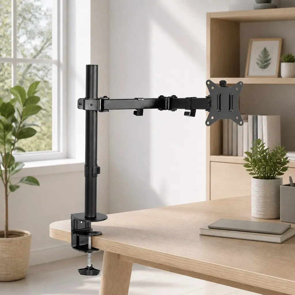 Single Monitor Arm Desk Mount Bracket Adjustable Screen Holder Up to 32 inch