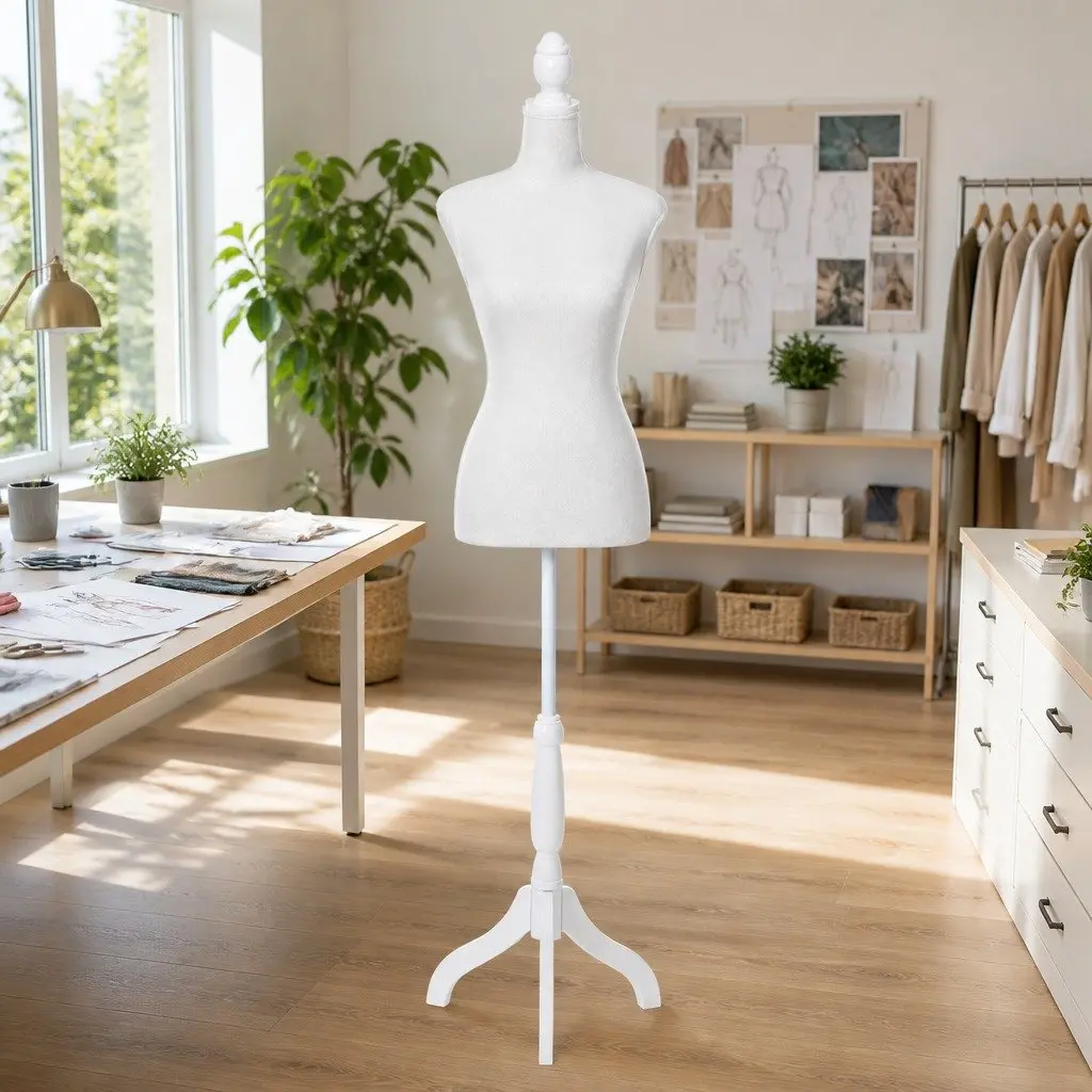 Dressmaking Mannequin Adjustable Height 140-170cm Pinnable Canvas White