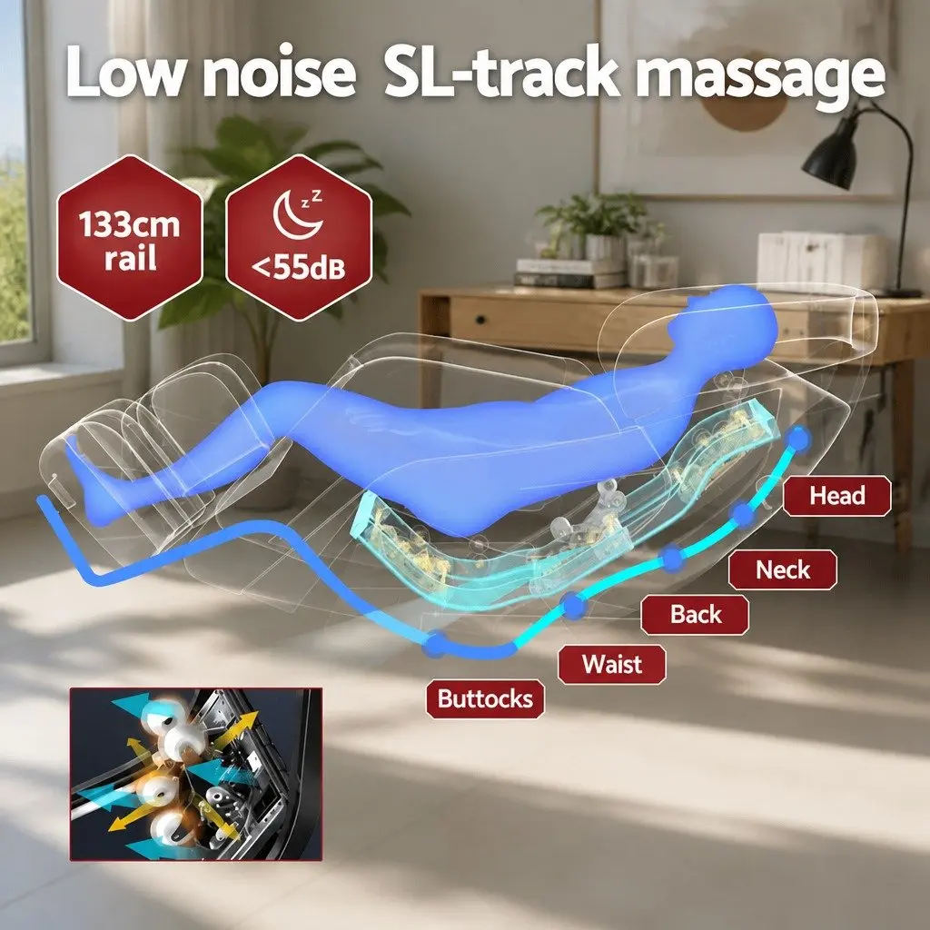 Massage Chair 3D Roller Grey Electric Recliner Home Spa Therapeutic