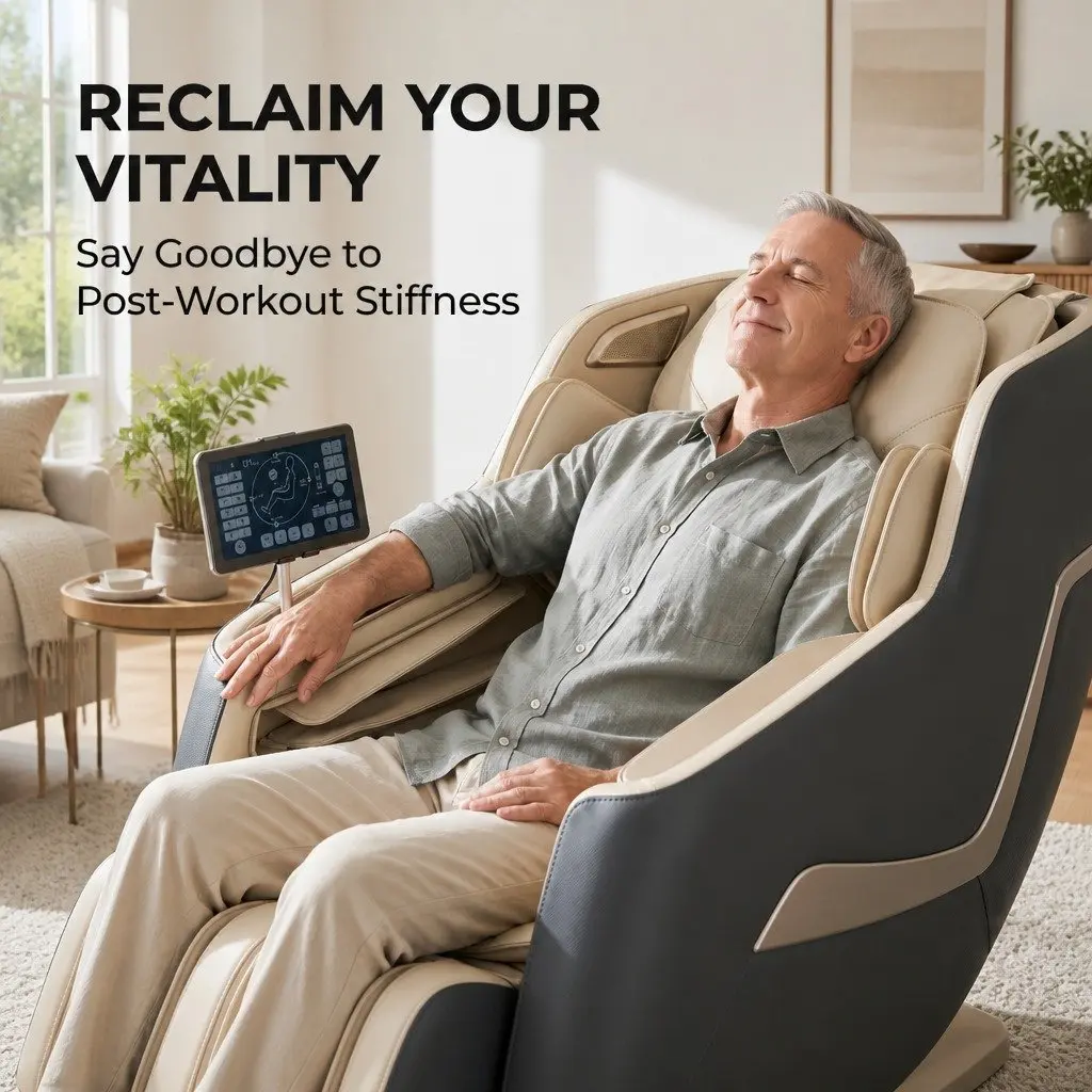 Massage Chair Electric Recliner 3D Full Body Massager 130cm SL-track Grey Leather