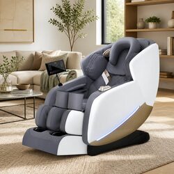 Electric Massage Chair Recliner Grey Full Body Zero Gravity Home Relaxation Seat