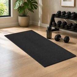 Exercise Equipment Mat Treadmill Floor Rug Home Gym Fitness Yoga 1.8M Black