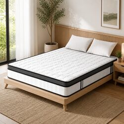 Queen Mattress 25cm Cool Gel Memory Foam Medium Firm Bonnell Spring Support Bed