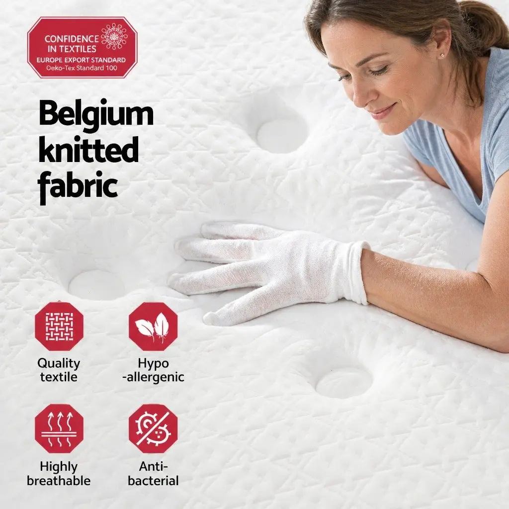 Double Mattress Medium Firm 21cm Bonnell Spring Hypoallergenic White
