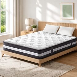 Queen Mattress Pocket Spring 30cm Tight Top Medium Firm Bed Sleep Support