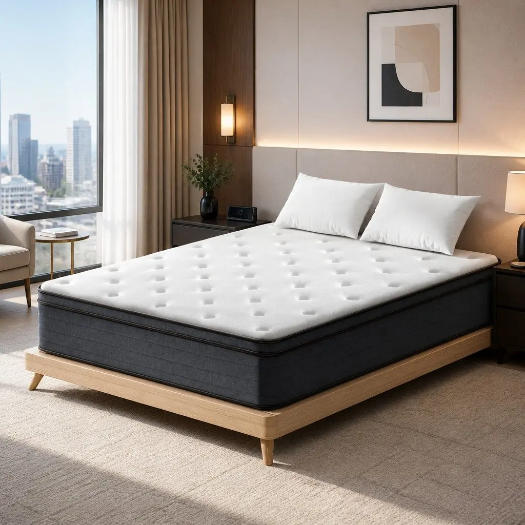 Queen Mattress Euro Top 34cm Medium Firm Pocket Springs White