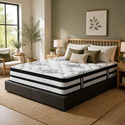 Super King Mattress 34cm Euro Top Pocket Spring Medium Firm Support Luxury