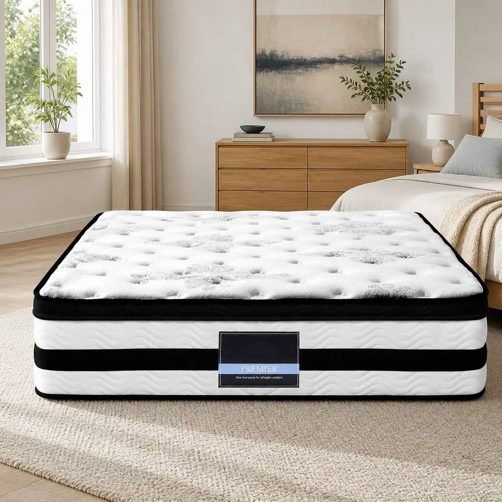 Super King Mattress Euro Top 34cm Medium Firm Support Hypo-Allergenic Knitted Jacquard Fabric
