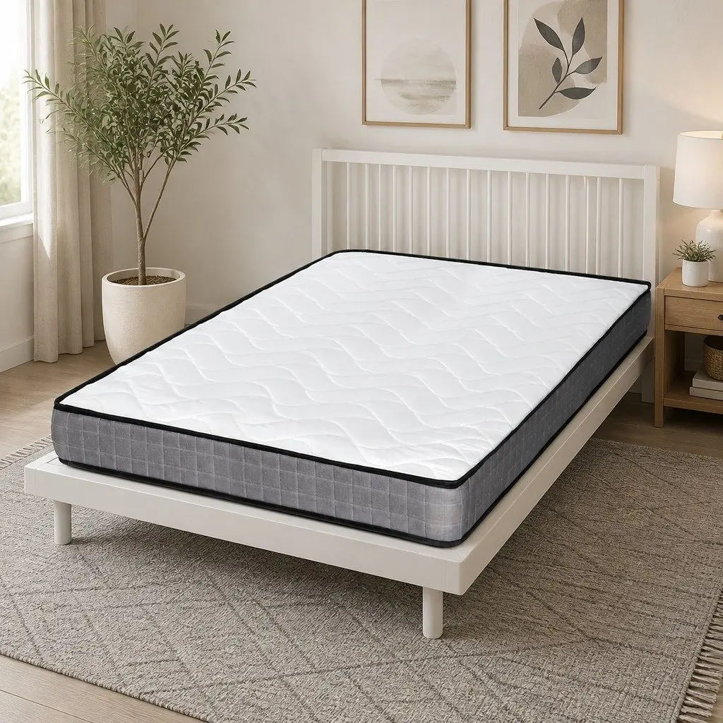 Double Mattress Medium Firm 13cm Bonnell Spring Black White