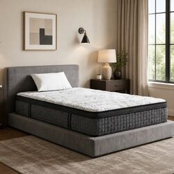 King Single Mattress 34cm 9-Zone Pocket Spring Latex Foam Medium Firm Support