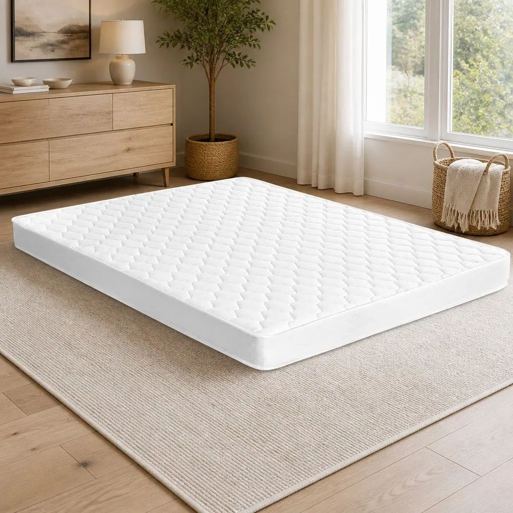 King Single Mattress Medium Firm 13cm Bonnell Spring Tight Top White
