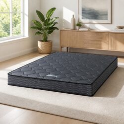 Queen Mattress 16cm Bonnell Spring Tight Top Medium-Firm Support Grey Bedding