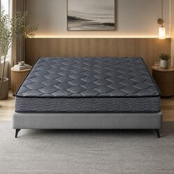 Queen Mattress 16cm Bonnell Spring Tight Top Medium-Firm Support Grey Bedding