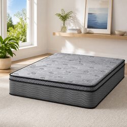 King Single Mattress 26cm Euro Top Medium Firm Pocket Spring Memory Foam Grey