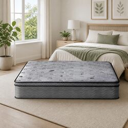 King Size Mattress 26cm Euro Top Medium Firm Pocket Spring Memory Foam Grey