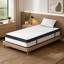 King Single Mattress 25cm Cool Gel Foam Medium Firm Bonnell Spring Support