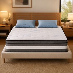 King Single Mattress 30cm Gel Memory Foam Pocket Spring Euro Top Grey