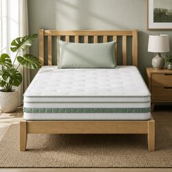 King Single Mattress 20cm Thick Green Tea Foam Euro Top Pocket Spring Bed