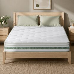 King Size Mattress 20cm Euro Top Pocket Spring Green Tea Foam Medium Firm