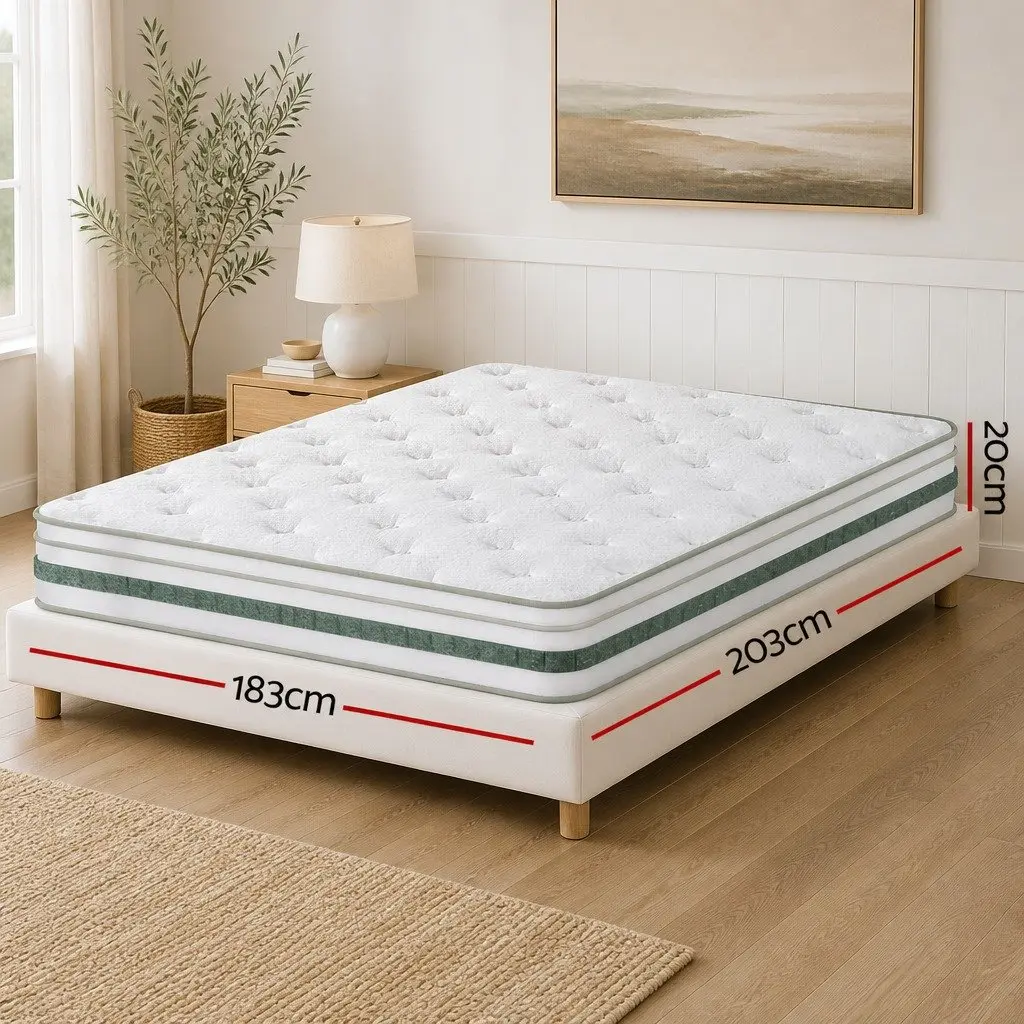 King Size Mattress 20cm Euro Top Green Tea Foam Medium Firm