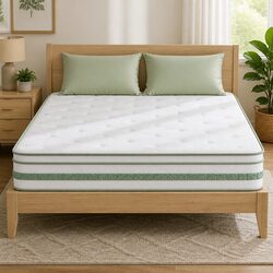 Queen Mattress 20cm Foam Euro Top Medium Firm Support Breathable Bamboo Cover