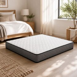 Queen Mattress 16cm Bonnell Spring Tight Top Medium-Firm White Bed